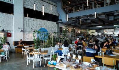 Tom & Serg has two levels, making it a spacious choice for remote workers. Tom & Serg / Instagram