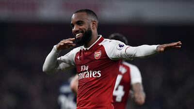 Alexandre Lacazette scored both goals for Arsenal in the 2-0 win over West Bromwich Albion in the Premier League on Monday night. Dylan Martinez / Reuters