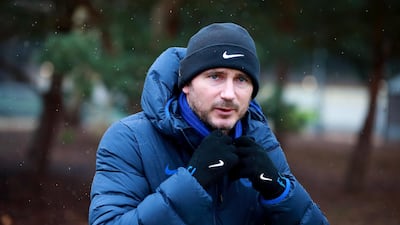 Chelsea manager Frank Lampard during a training session at Cobham Training Ground. PA