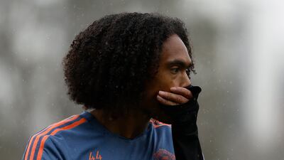 Tahith Chong of Manchester United looks on during a training session at the WACA. Getty Images