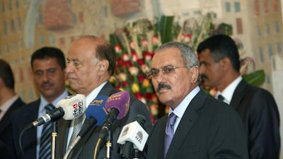 Yemen's former president Ali Abdullah Saleh in Sanaa on February 27, 2012. AFP Photo