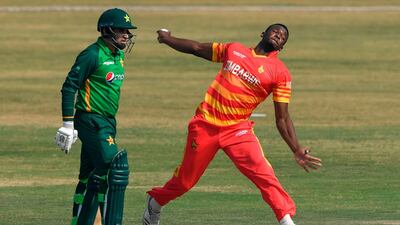 Zimbabwe's Carl Mumba in Rawalpindi. AFP