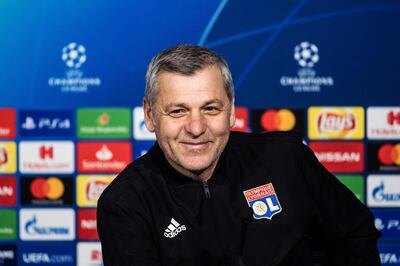 Lyon manager Bruno Genesio is quietly confident in his team's chances on Tuesday night. Jeff Pachoud / AFP
