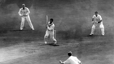 Batting against England in a test match at The Oval in 1957. Getty Images