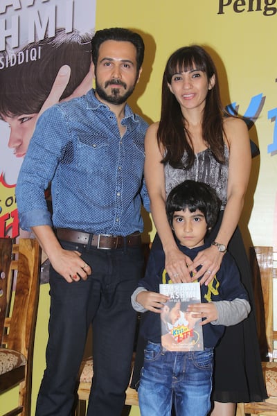 Bollywood actor Emraan Hashmi with his wife Parveen Shahani and son Ayaan. Getty Images