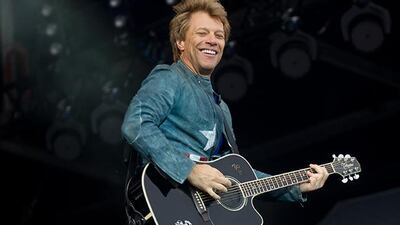 NEWPORT, UNITED KINGDOM - JUNE 16: Jon Bon Jovi of Bon Jovi performs on day 4 of the Isle of Wight Festival at Seaclose Park on June 16, 2013 in Newport, Isle of Wight. (Photo by Rob Harrison/Getty Images)