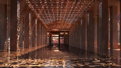 Public spaces in the Sharaan by Jean Nouvel resort. Courtesy Jean Nouvel