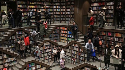 Visitors are seen inside a newly opened bookstore in Chongqing, China. Reuters