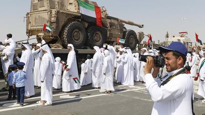 The military parade was kilometres-long.
