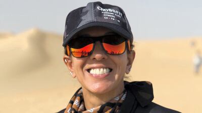 Deeba Tamim during the annual walk, which traces a path from Abu Dhabi to Al Ain. Courtesy Women’s Heritage Walk