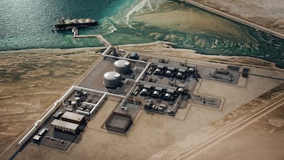 A rendering of the Ruwais LNG project, currently being developed in Al Ruwais Industrial City, Abu Dhabi. Photo: Adnoc Group