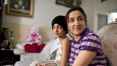 Lujain with her mother Maha at their home in downtown Abu Dhabi.