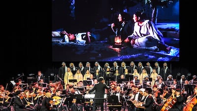 UAE National Orchestra pays tribute to 50 years of Emirati film and television scores. Victor Besa / The National