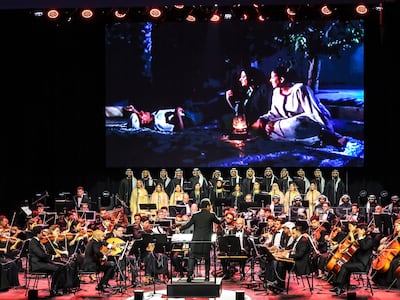 UAE National Orchestra pays tribute to 50 years of Emirati film and television scores. Victor Besa / The National