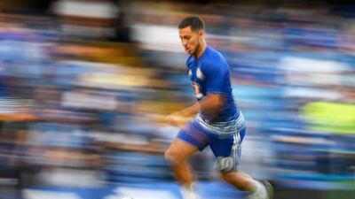 Eden Hazard of Chelsea warms up prior to the Premier League match between Chelsea and West Ham United at Stamford Bridge on August 15, 2016 in London, England. Mike Hewitt / Getty Images
