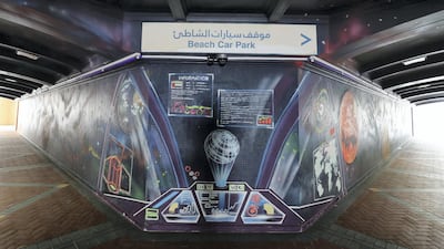 Street art and graffiti in the tunnel of the Abu Dhabi Corniche. Chris Whiteoak / The National
