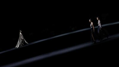 Models present Yi Ming's spring/summer 2026 collection at China Fashion Week in Beijing. Reuters