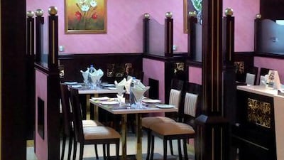 At Lazeez restaurant in Abu Dhabi, the food more than makes up for the garish decor. Courtesy of Christine Iyer