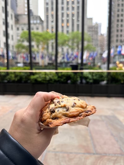 Levain Bakery’s chunky chocolate chip walnut cookie has become one of New York’s most recognisable sweet treats. Farah Andrews / The National