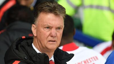 Louis van Gaal has sought more from his players after their 3-0 defeat at Everton. Paul Ellis / AFP