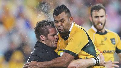New Zealand captain Richie McCaw left, and Kurtley Beale of Australia will be leading the charge again for their respective sides today. Rob Griffith / AP Photo