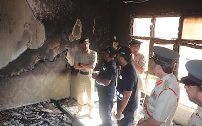 Major General Abdullah Khalifa Al Marri, Commander-in-Chief of Dubai Police, offered condolences to the family of a baby girl killed in a house fire. Photo: Dubai Police