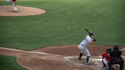 Boston Red Sox relief pitcher Marcus Walden pitches to New York Yankees second baseman DJ LeMahieu. Reuters