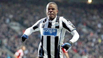 Newcastle United's Loic Remy celebrates scoring their first goal during their 5-1 win over Stoke City at at St James' Park on Thursday Ian Macnicol / AFP