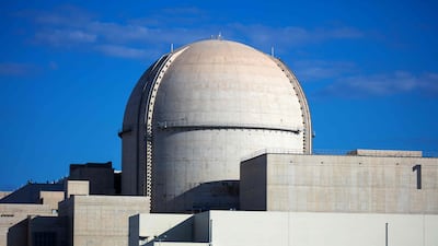 A drone strike caused a fire near the Barakah Nuclear Energy Plant on Sunday. Photo: AFP