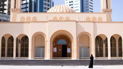 Al Emam Al Nawawi Mosque. An architectural walk on Saturday explored spaces of coexistence around Al Qasimiyah neighborhood in Sharjah. The journey followed the path of the recently launched publication 'In Search if Spaces of Coexistence: An Architect’s Journey'. Photo: Reem Mohammed/The National