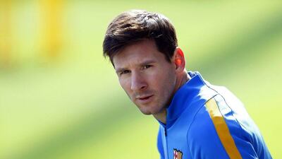 Lionel Messi shown during a Barcelona training session last month at the team's Joan Gamper complex. Alejandro Garcia / EPA / September 26, 2015