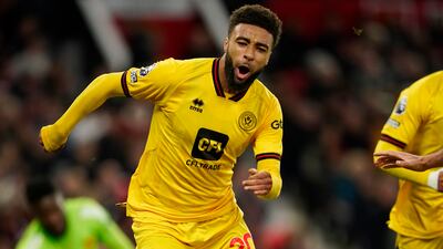 Jayden Bogle opened the scoring for Sheffield United in the 35th minute. AP