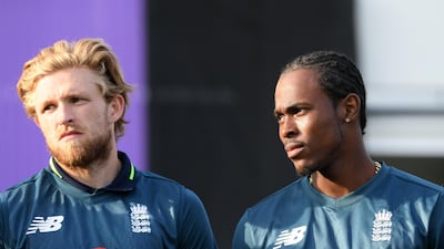Jofra Archer, right, has been included in the England Cricket World Cup squad in place of David Willey, left. Getty Images
