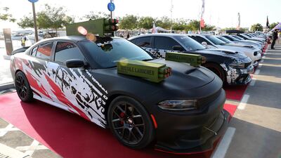 A line-up of customised cars at No Filter DXB. Pawan Singh / The National