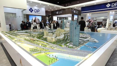 Dubai Properties with the scale model Culture Village, at the International Property Show. Jeffrey E Biteng / The National