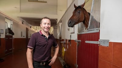 UAE champion jockey Tadhg O’Shea at the Zabeel Stables. Antonie Robertson / The National