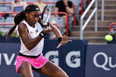 Cori Gauff in action against Camila Giorgi in Montreal. Reuters