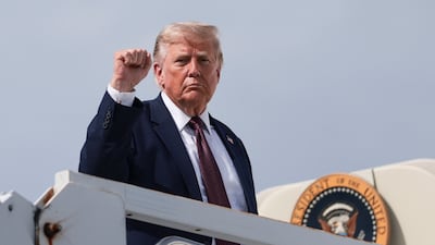 President Donald Trump boards Air Force One in Pennsylvania on Tuesday. Reuters