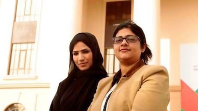 Dr Fauzia Jabeen (right), a researcher at Abu Dhabi University, interviewed 200 undergraduate and postgraduate students about their perceptions of the success of Emiratisation. Some Emirati women like Mariam Al Braiki (left), believe Emiratisation has transformed women's place in society. Jeffrey E Biteng / The National