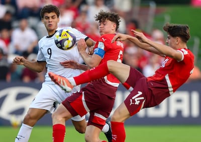 Hamza Abdelkarim, left, in action for Egypt at the U17 World Cup. Getty Images
