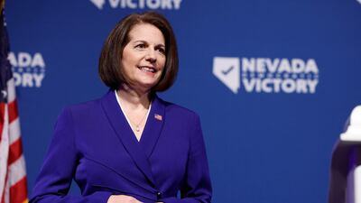 Catherine Cortez Masto won the US Senate election in Nevada to give the Democratic Party a total of 50 seats in the 100-member chamber. AFP