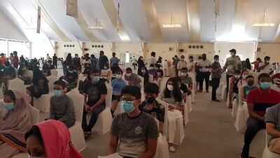 Pupils at Delhi Private School Dubai receive the first dose of the Covid-19 vaccine. All photos unless where stated courtesy Delhi Private School Dubai