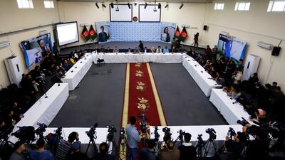 Chief of the Afghan Independent Election Commission Hawa Alam Nuristani holds a press conference. EPA