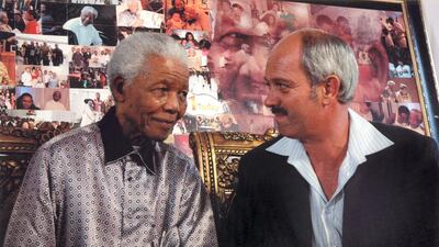 The late Nelson Mandela with Christo Brand at his home in Bishopscourt in Cape Town. Courtesy Christo Brand