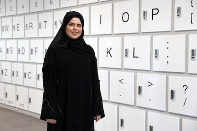 Amna Alnaqbi, a student at the 42 Abu Dhabi coding school. Pawan Singh / The National