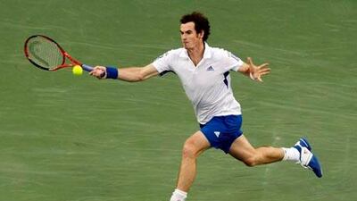 Andy Murray of Britain returns the ball to Roger Federer during his impressive victory in Shanghai.