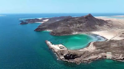 The Bab Al Mandeb Strait near Dhubab, Yemen. Government forces leaders said Houthi forces were surrounded in the area. EPA