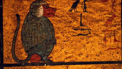 Ancient Egyptian drawings are seen on the newly renovated tomb wall. Reuters