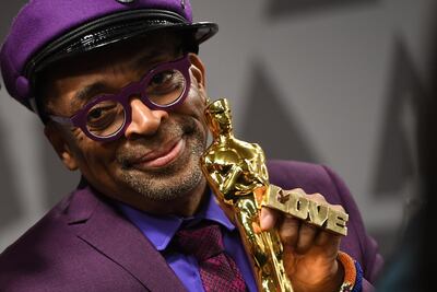 Spike Lee, winner of the award for best adapted screenplay for "BlacKkKlansman", attends the Governors Ball after the Oscars: remarkably, this is Lee's first ever Oscar. Photo: AP