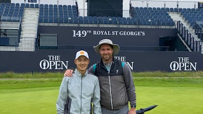 Dubai golf coach Stephen Deane with Thailand's Jazz Janewattananond